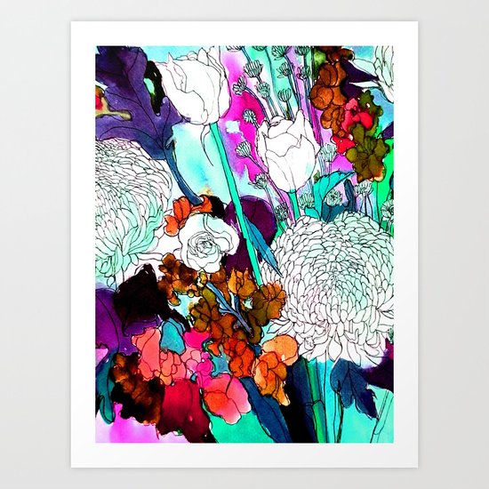forest flowers 3 Art Print