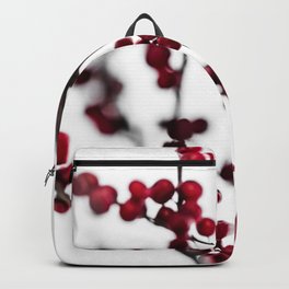 Red Berries 1 Backpack | Winter, Holidays, Berry, Red, Macro, Color, Nature, Digital, Berries, Christmas 