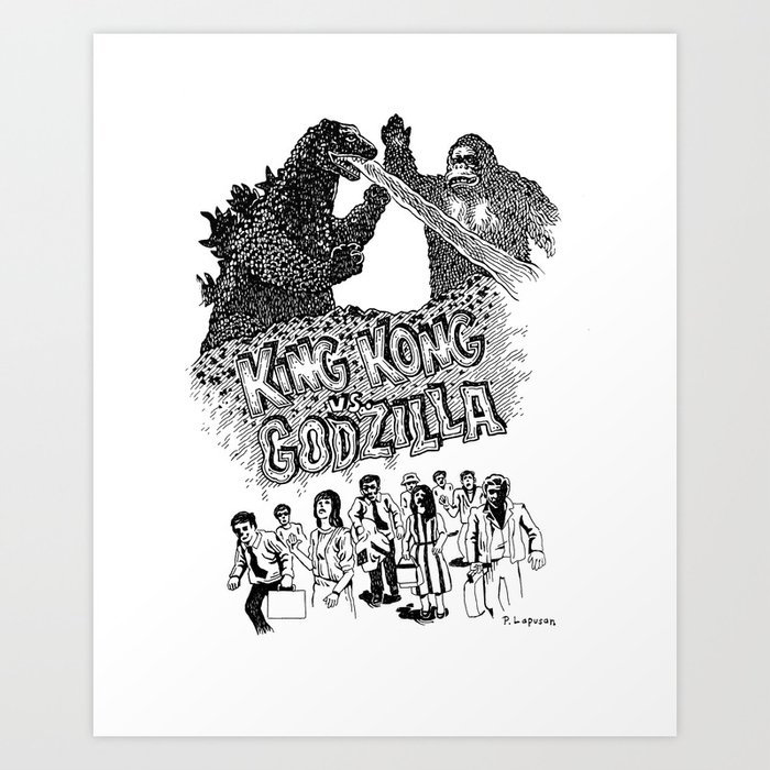 Godzilla Vs King Kong Art Print By Paullapusan Society6