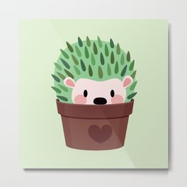 Hedgehogs disguised as cactuses Metal Print