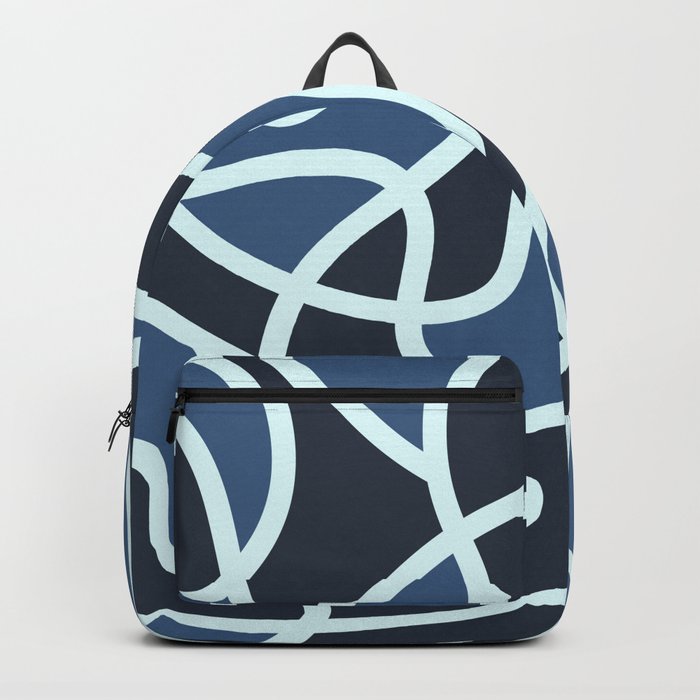 Messy Scribble Texture Background - Metallic Blue and Gunmetal Backpack
