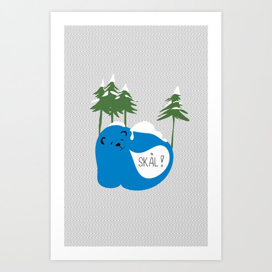 party animals - norwegian bear Art Print