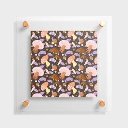 Brown and purple mushroom pattern Floating Acrylic Print