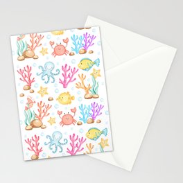 Watercolor Sea Life Stationery Card