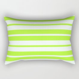 [ Thumbnail: Light Green and Mint Cream Colored Stripes Pattern Rectangular Pillow ]