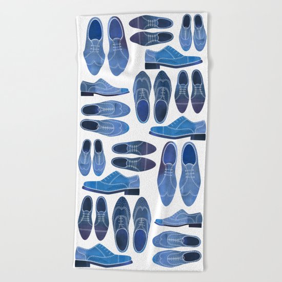 Blue Brogue Shoes Beach Towel