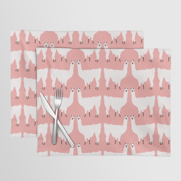 Llamas in Pink Placemat