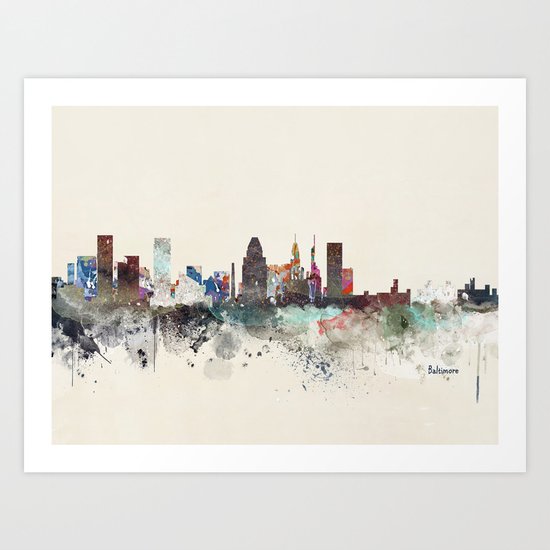 baltimore maryland skyline Art Print
