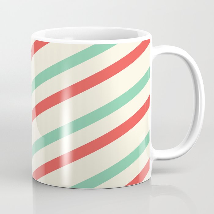 Short Ceramic Coffee Mug - Stripes