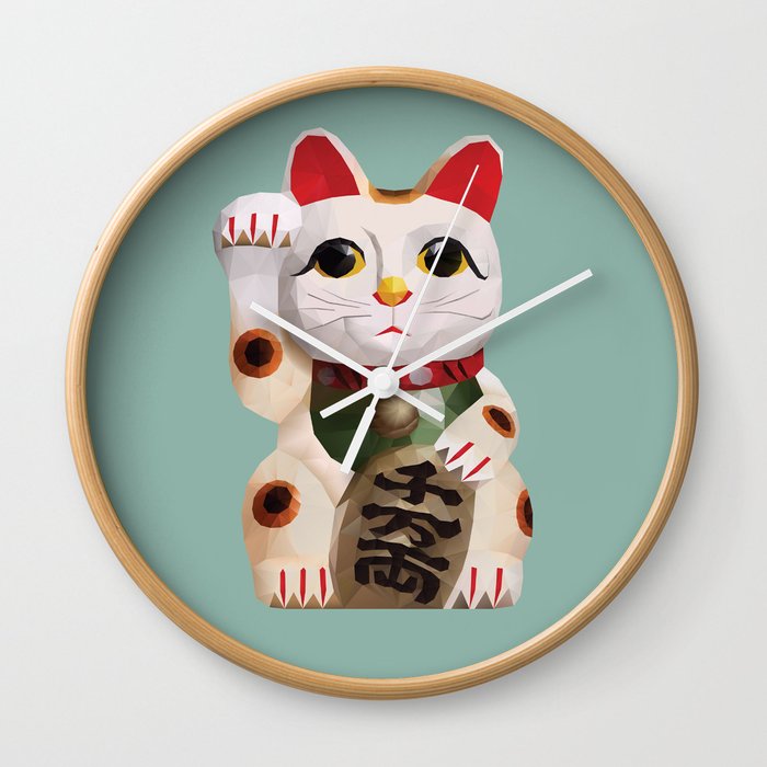 maneki neko clock