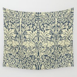 William Morris Brer Rabbit Indigo Blue Vintage Pattern Wall Tapestry
