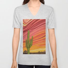 Desert Cactus V Neck T Shirt