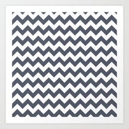 Thick Chevron White and Dark Gray Minimal Striped Pattern Zigzag Art Print | Winter Autumn, Autumn 2021, Repetitive, Geometric, Vintage, Zig Zag, Color Trends, Triangles, White, Dark 