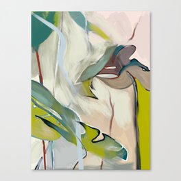 abstract pastel leaves Canvas Print