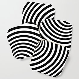 Black And White Op Art Spiral Coaster