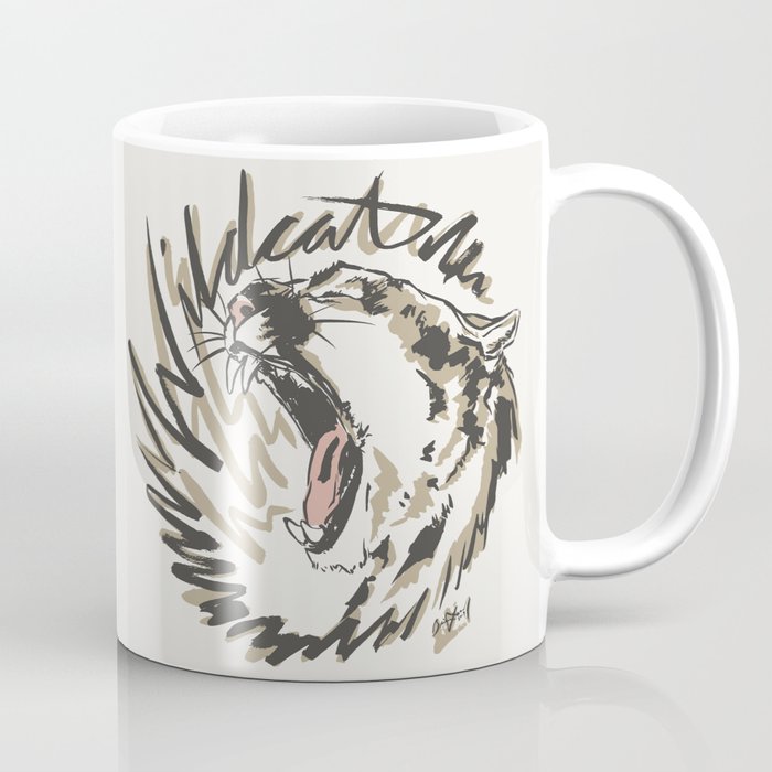 Wildcat Roar - Mountain Lion - Taupe Gray Coffee Mug
