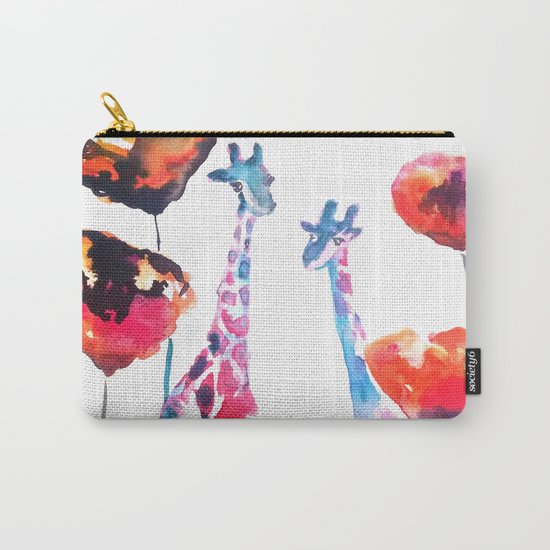 Giraffes and Poppies Carry-All Pouch