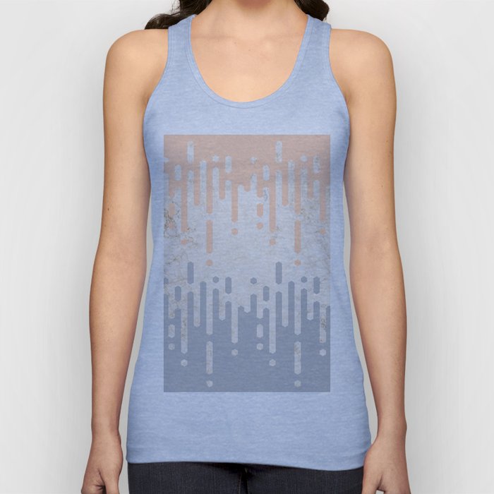 Marble and Geometric Diamond Drips, in Grey and Peach Tank Top