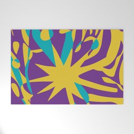 Purple Abstract Mystic Esoteric Art with a Shooting Star Welcome Mat