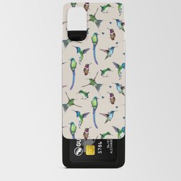 Cream Hummingbird Pattern Android Card Case
