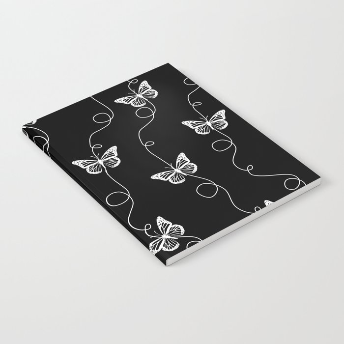 Black and White Butterfly Pattern Notebook
