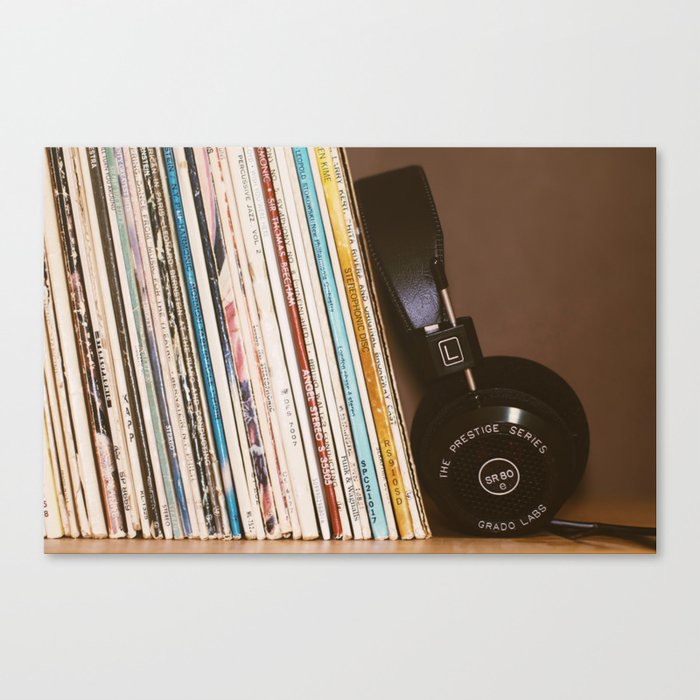Vinyl and Headphones Canvas Print