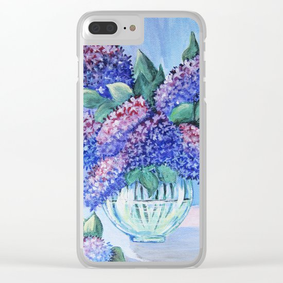 bouquet of lilac in a glass vase Clear iPhone Case