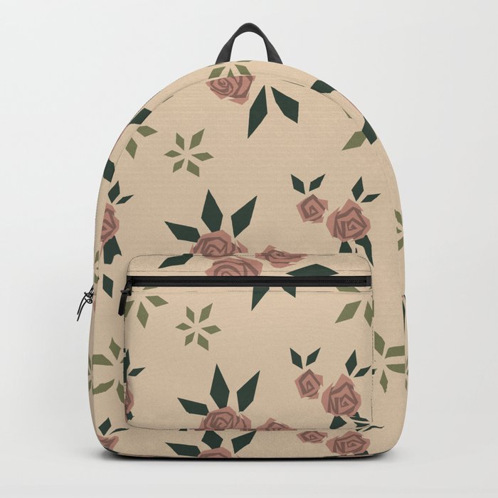 Romantic Simple Minimalistic Pink Rose Pattern Backpack