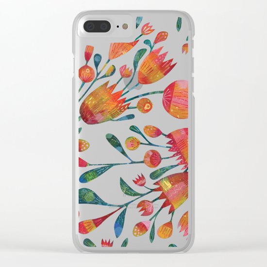 Buds and Flowers Clear iPhone Case