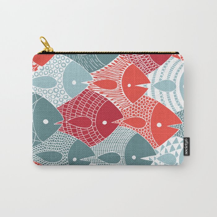 Fish Overlap Pattern Carry-All Pouch