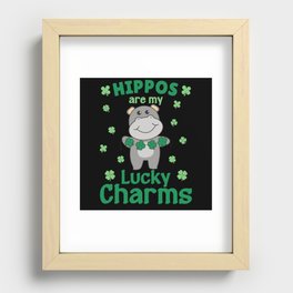 Hippos Are My Lucky Charms St Patrick's Day Recessed Framed Print