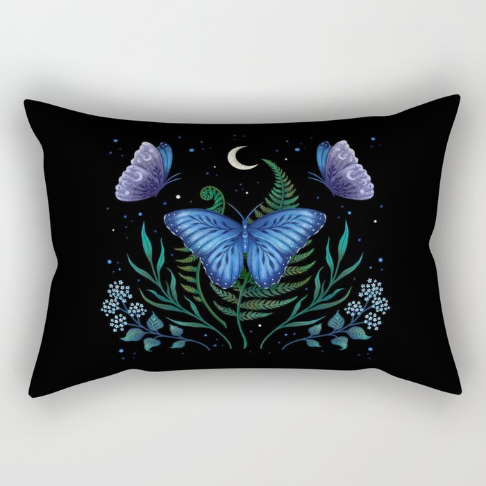 Blue Morpho Butterfly Rectangular Pillow