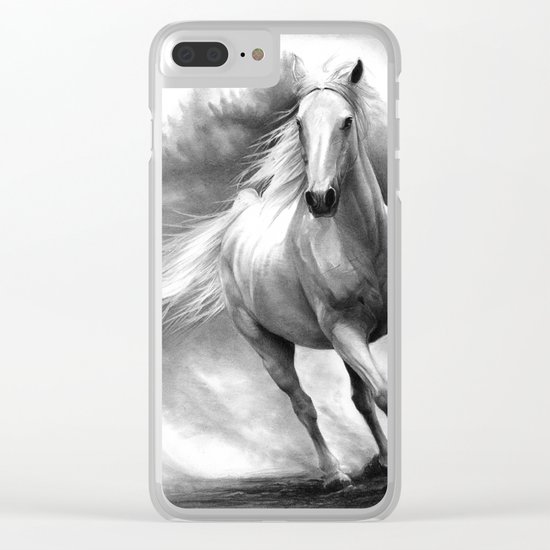 Horse GRAPHITE DRAWING II. Clear iPhone Case