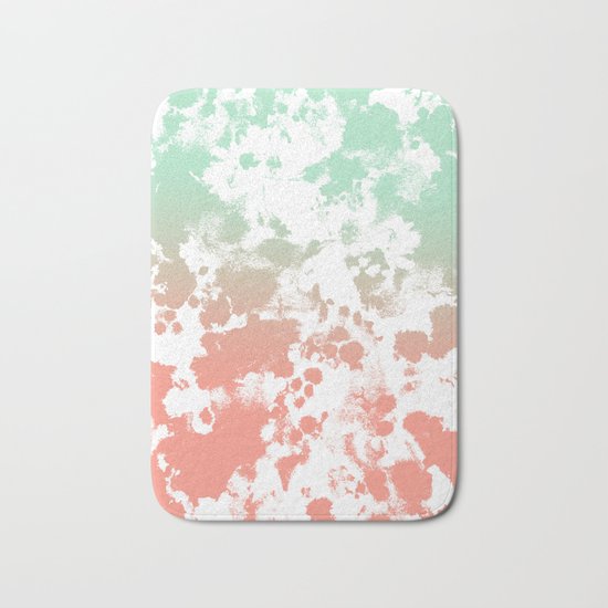 Abstract minimal ombre fade painted trendy modern color palette Bath Mat