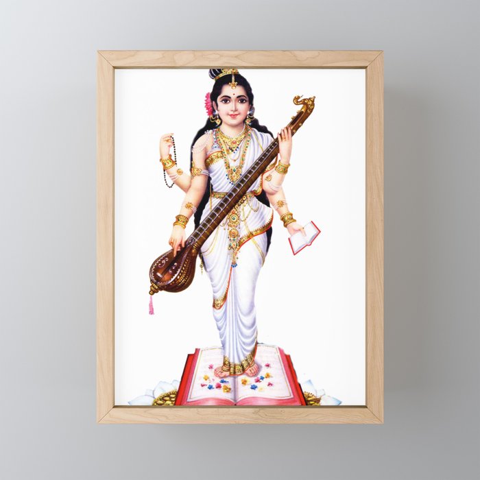 Goddess Sarasvati Framed Mini Art Print