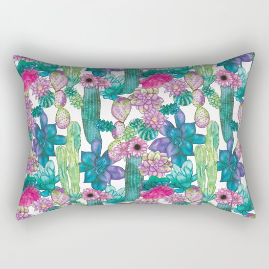 Cactus and succulents pattern Rectangular Pillow