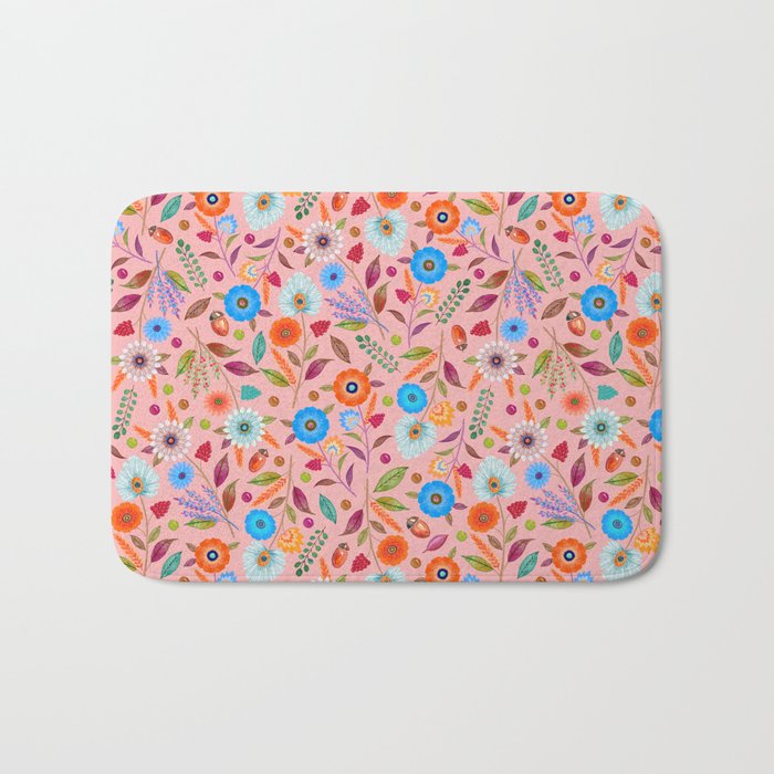 Polish folk florals (pink version)  Bath Mat