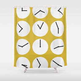 Minimal clock collection 6 Shower Curtain
