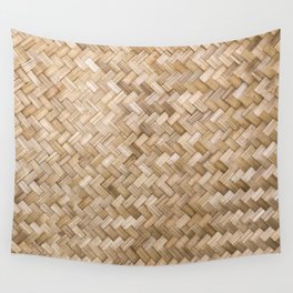 Woven bamboo wall Thai style pattern nature texture background Wall Tapestry