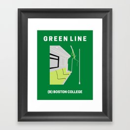 Green Line Framed Art Print