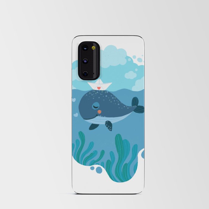 cute whale in love Android Card Case