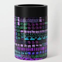 purple teal vibrant ink marks hand-drawn collection Can Cooler