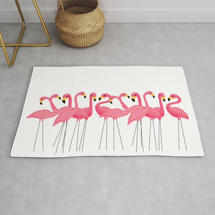 Cuban Pink Flamingos Rug