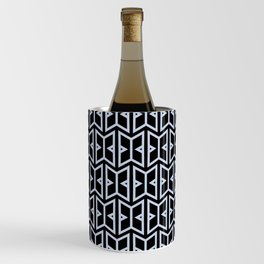 Black and Pastel Blue Art Deco Pattern - Diamond Vogel 2022 Popular Colour Surf's Surprise 0593 Wine Chiller