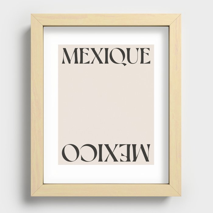 Mexico summer travel Print | Beach Holiday | Black and white Mexique Recessed Framed Print