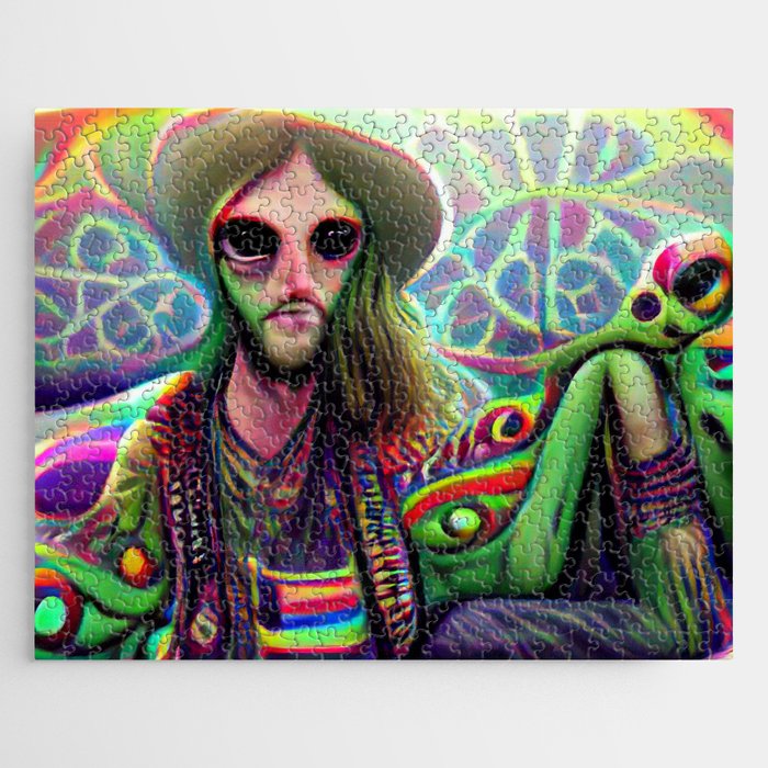 Psychedelic Alien Hippie Jigsaw Puzzle