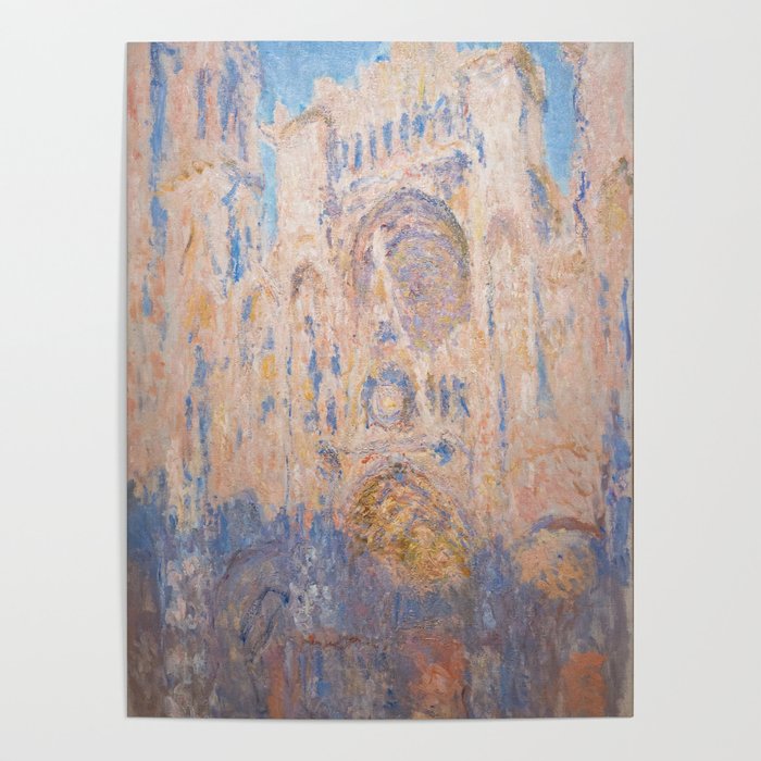 Claude Monet fine art - Rouen Cathedral at sunset Poster