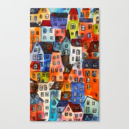 A crowded but colorful house Canvas Print