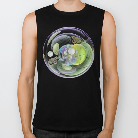 Froggies in a water bubble Biker Tank