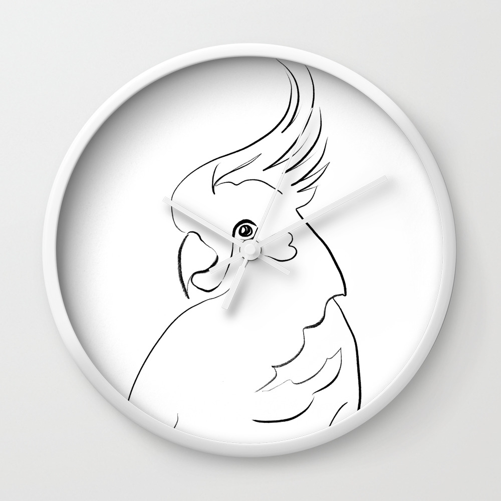 Parrot One Line Drawing Wall Clock By Katrinpo Society6